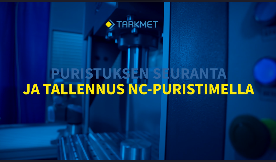 Kuvakaappaus videosta Puristuksen seuranta ja tallennus NC-puristimella.